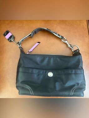 Coach Black Nylon Shoulder Bag Y2K Silver Hardware Purse